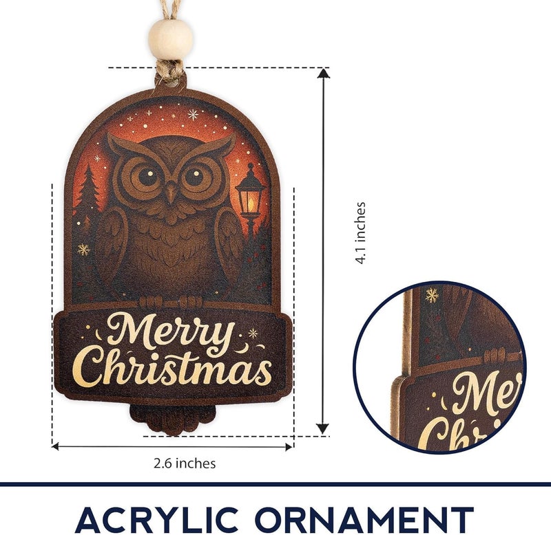 NELXI Owl Ornaments for Christmas Trees 2025, Christmas Ornaments 2025, Decor Bird Ornament, Owl Gifts for Women Men, Animal Lovers Gift, Cute Christmas Decorations - Image 4